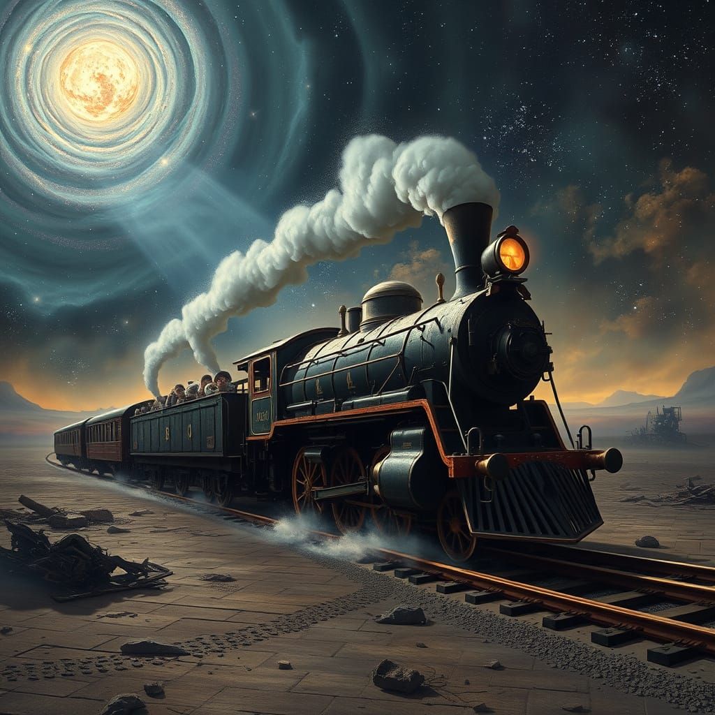 Cosmic Locomotive Travels Through Stardust Vortex