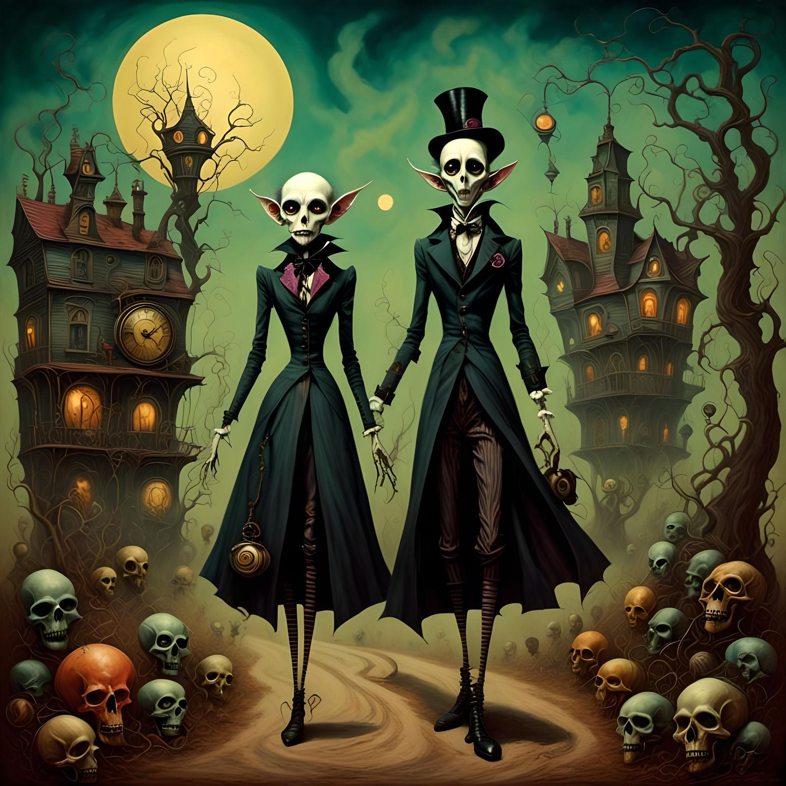 Steampunk Nosferatu in Victorian Street Scene