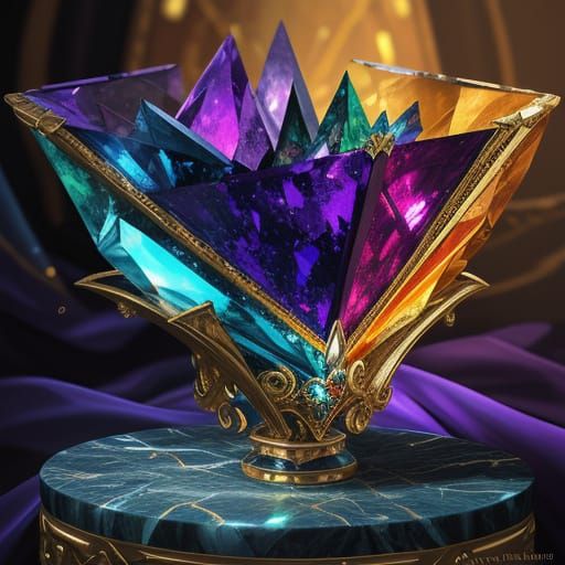 Shimmering Gemstone on Velvet Cushion