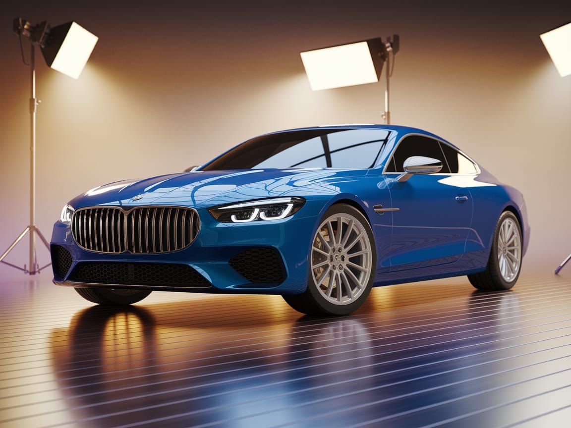 German Luxury Fastback Coupe in Metallic Blue