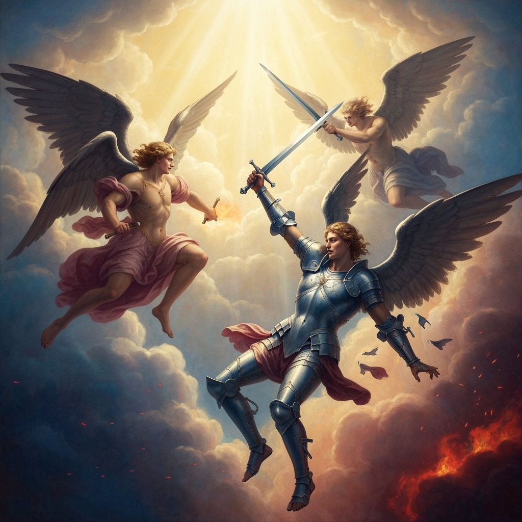 Angelic Battle in Heaven: Fallen Angel Descends