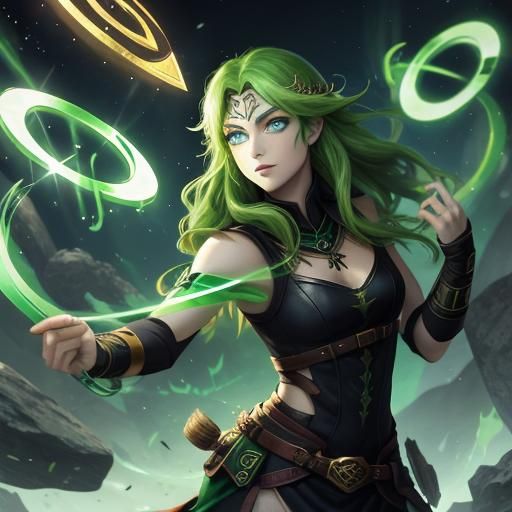 Glowing Green Eyes Like Runes