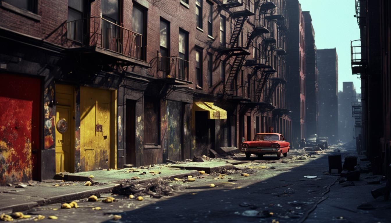 Harlem Alley 1965 in Hyperrealistic Matte Style