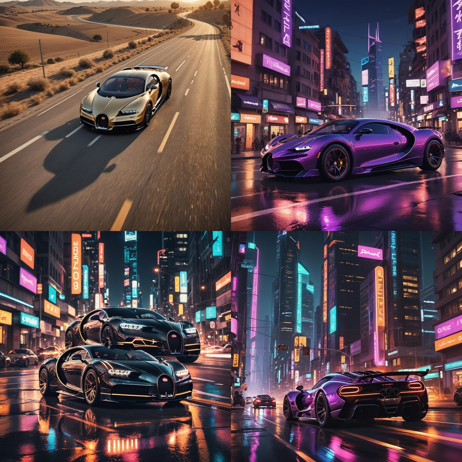 Sleek Bugatti Sports Car Generated by AI