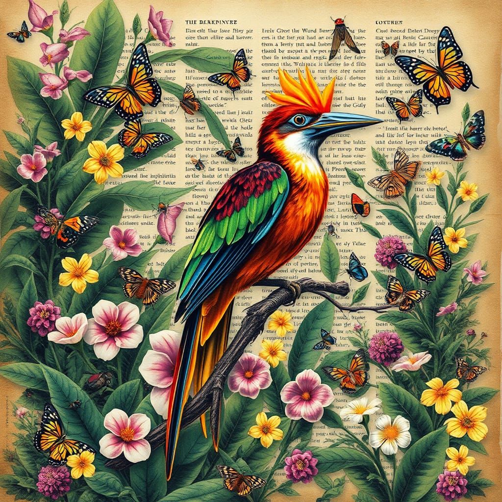 Biodiversity Art: Bird of Paradise in Mixed Media