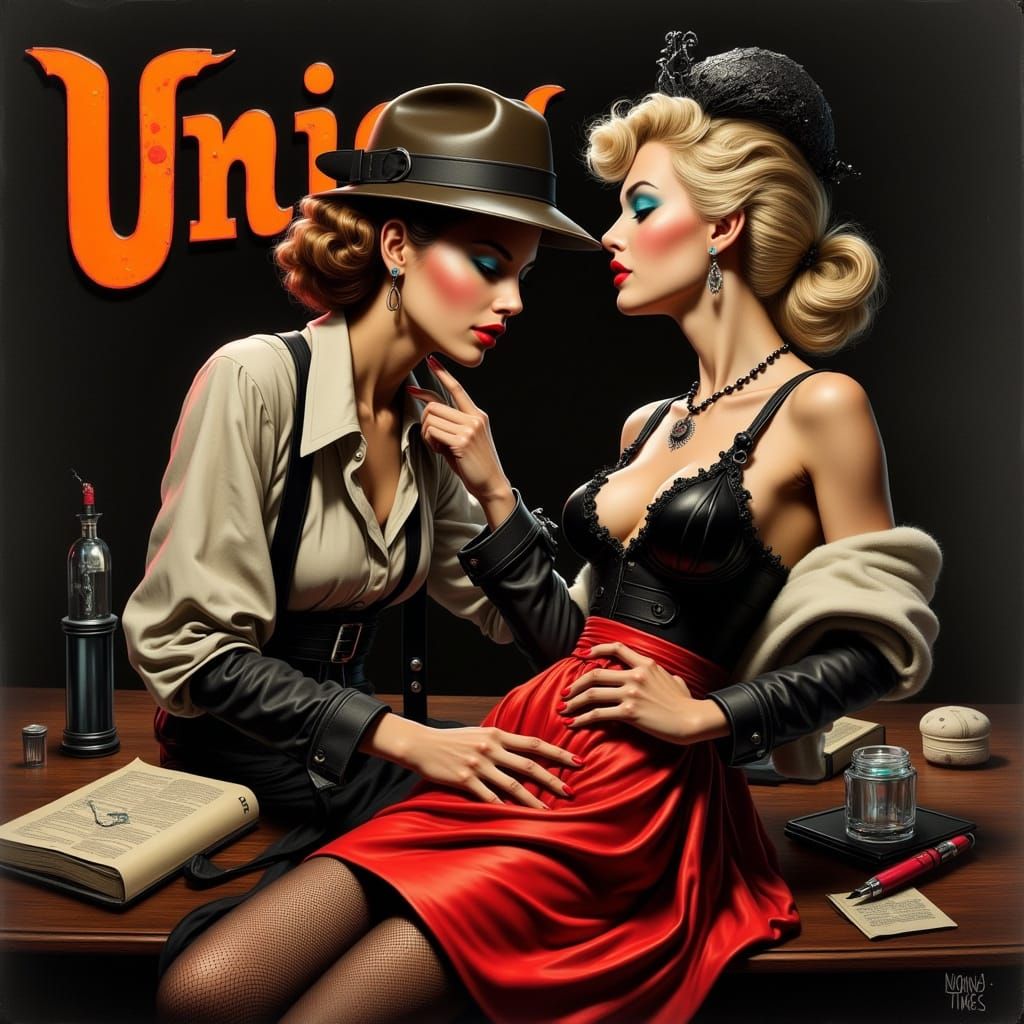 Sultry Femme Fatale in 1940's Noir