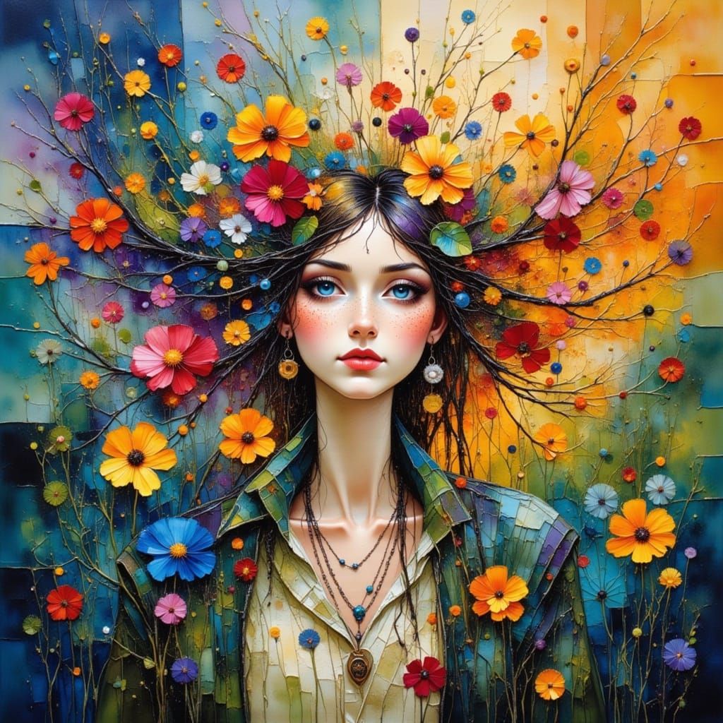 Serene Landscape with Textured Elements