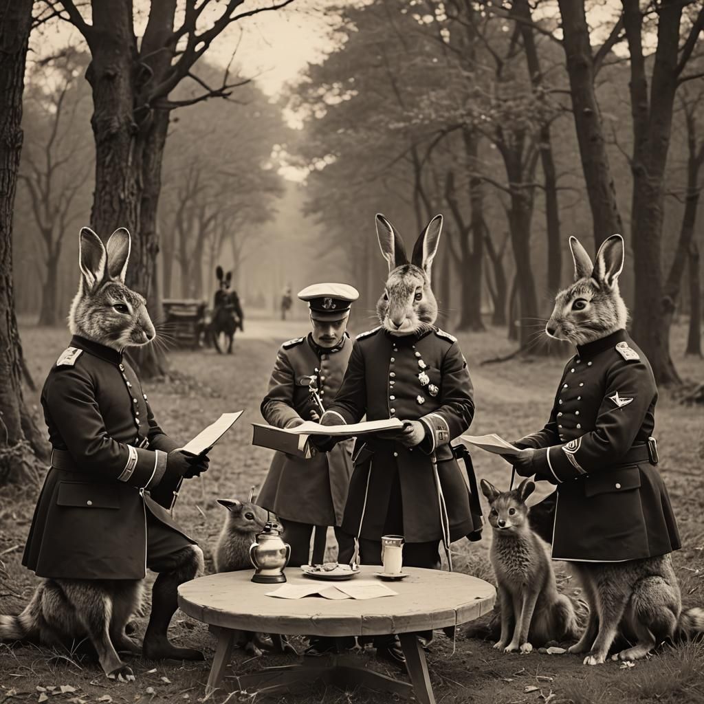 Rabbits and Foxes Sign Peace Treaty: 1900s Style