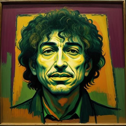 Bob Dylan in Emotive Expressionist Style