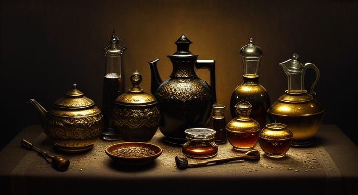 Baroque Still Life in Old Master Oil Painting Style