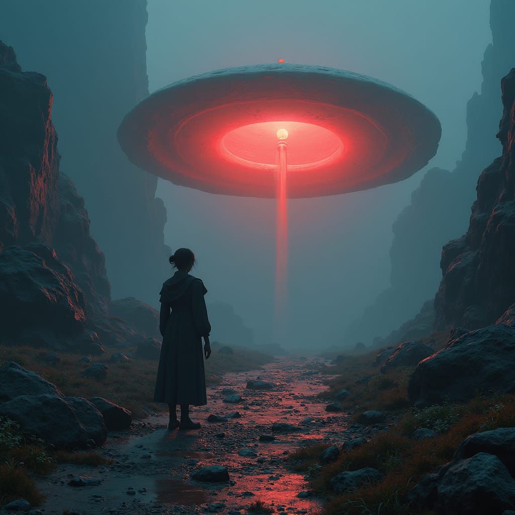 Dreamlike Futuristic Landscape in Surrealist Style