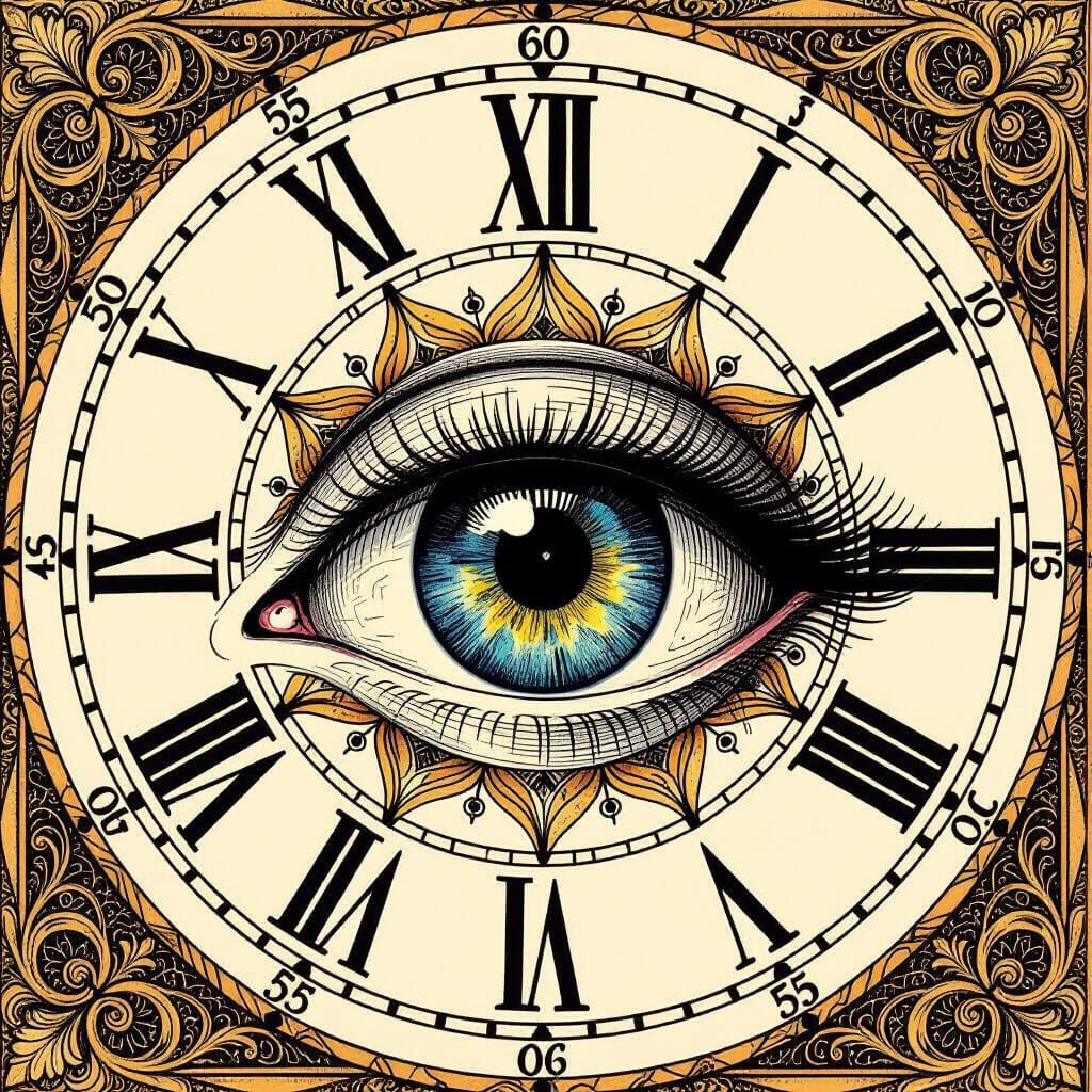 The Eye of Time: A Conceptual AI Art Piece