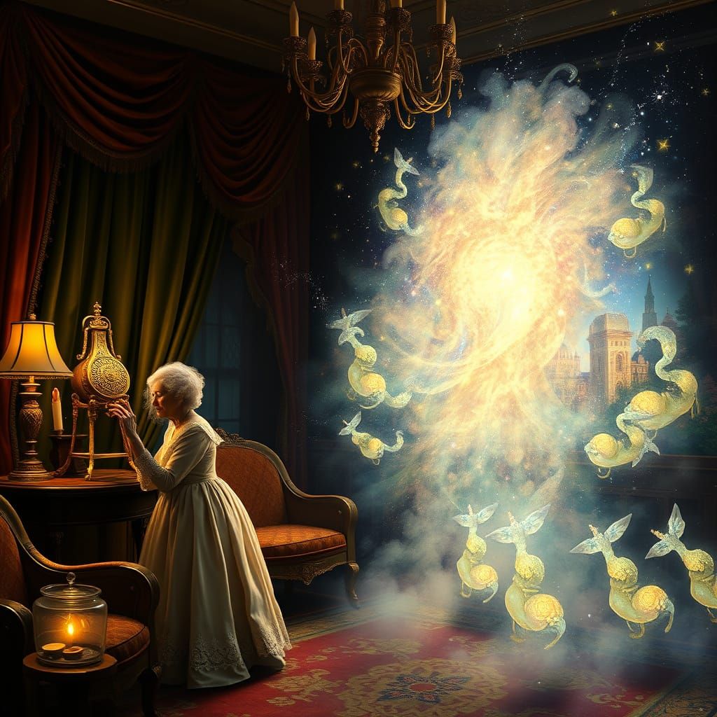 Whispers of the Mystic Button in a Dreamlike Study