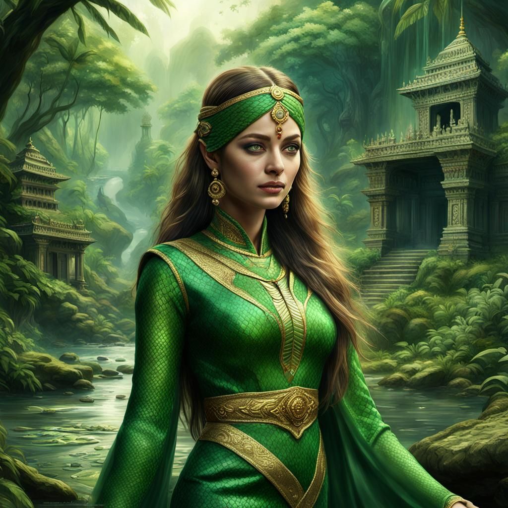 Aishwarya Rai in Jungle Temple: Fantasy Concept Art