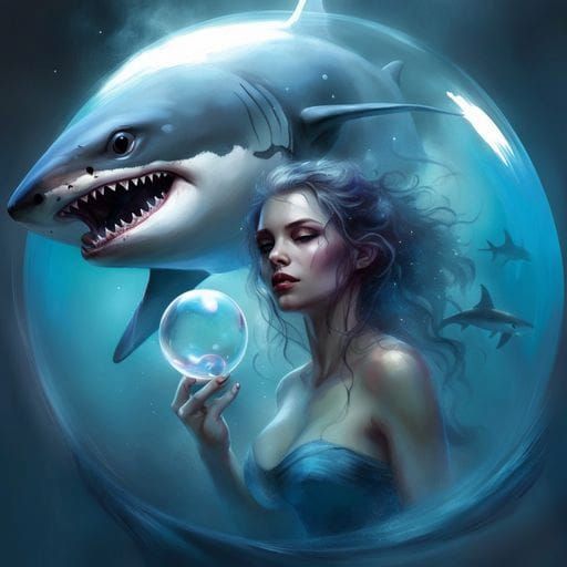 Magical Bubble Shark: Fantasy Art