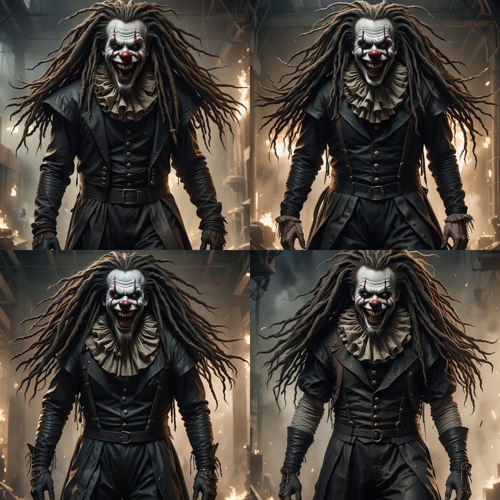 Gothic Clown in Hyper Realistic Style
