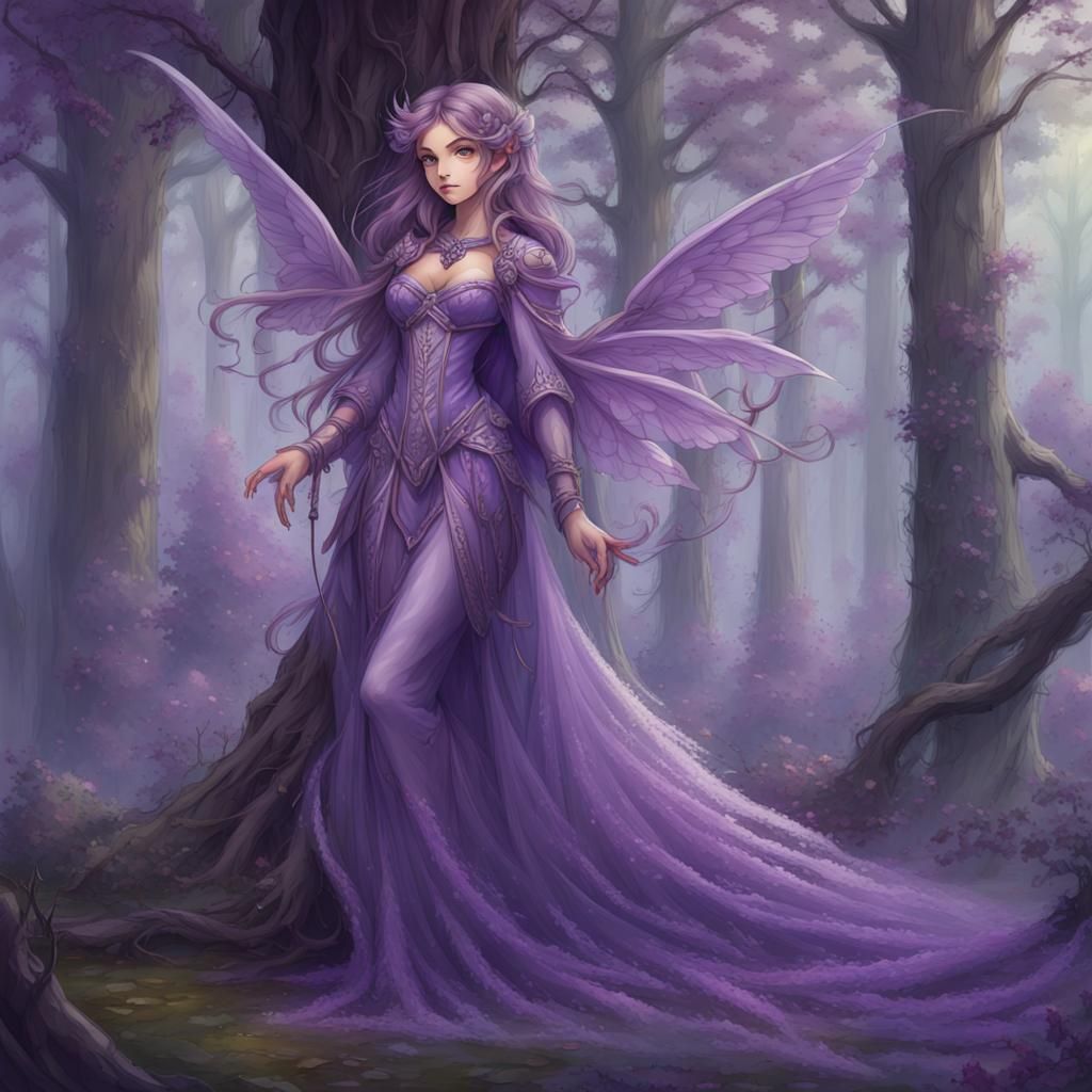 Gossamer Sprite in Purple Shading, Fey Realm