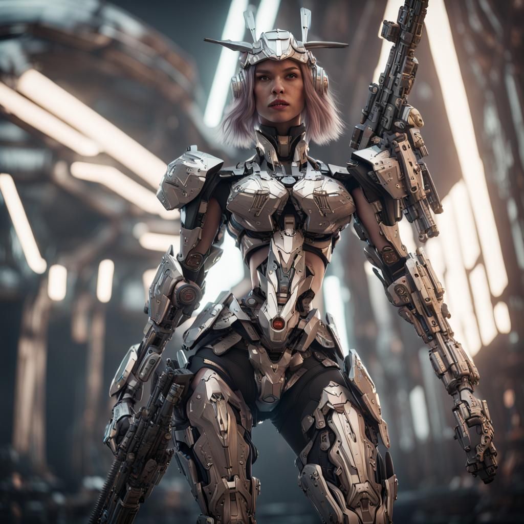 Woman in Rabbit Armor: Sci-Fi Futuristic Epic
