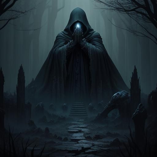 Dark Fantasy Figure Weeping Black Tears