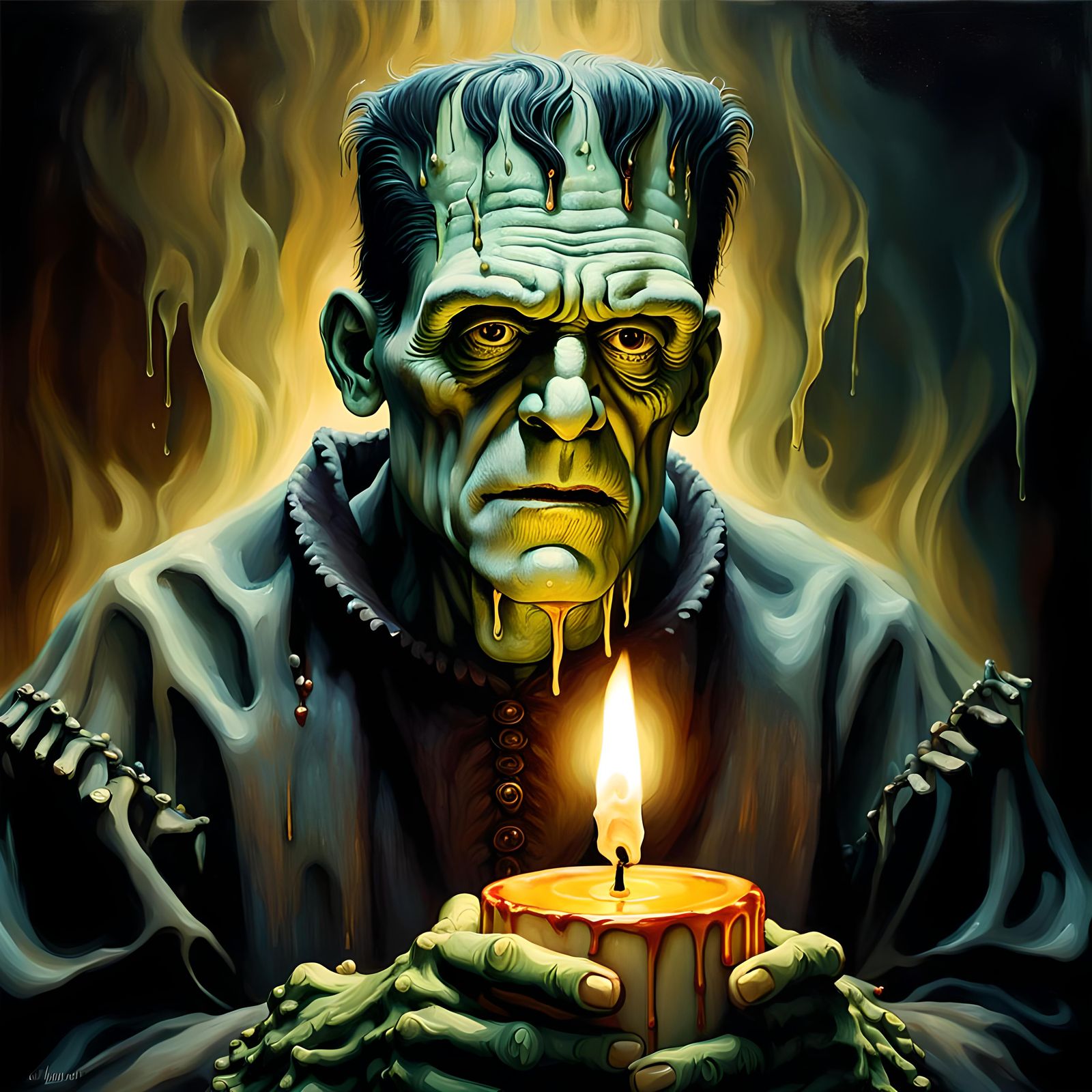 Frankenstein's Candle: A Melting Monster