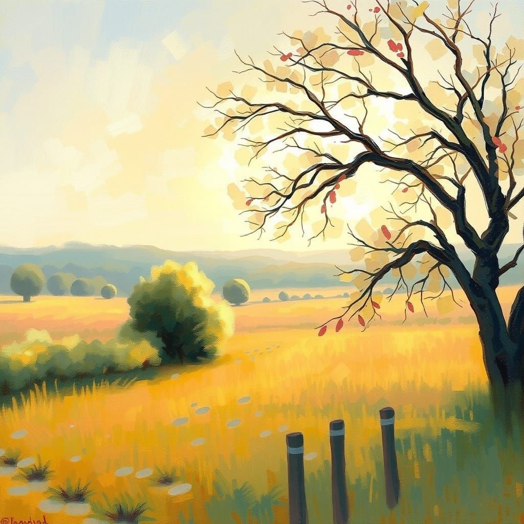 Impressionist French Countryside in Soft Light