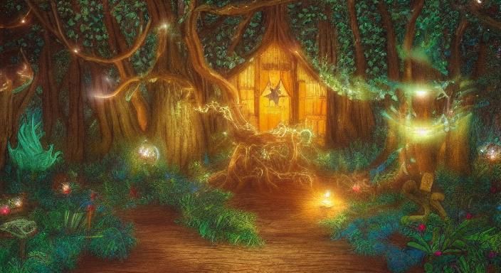 Star Goddess at Cottage in Enchanted Forest