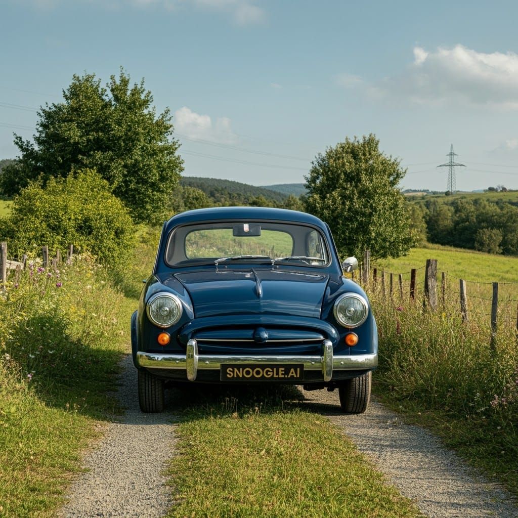 Vintage Car in Countryside, Dreamy Ethereal Photo