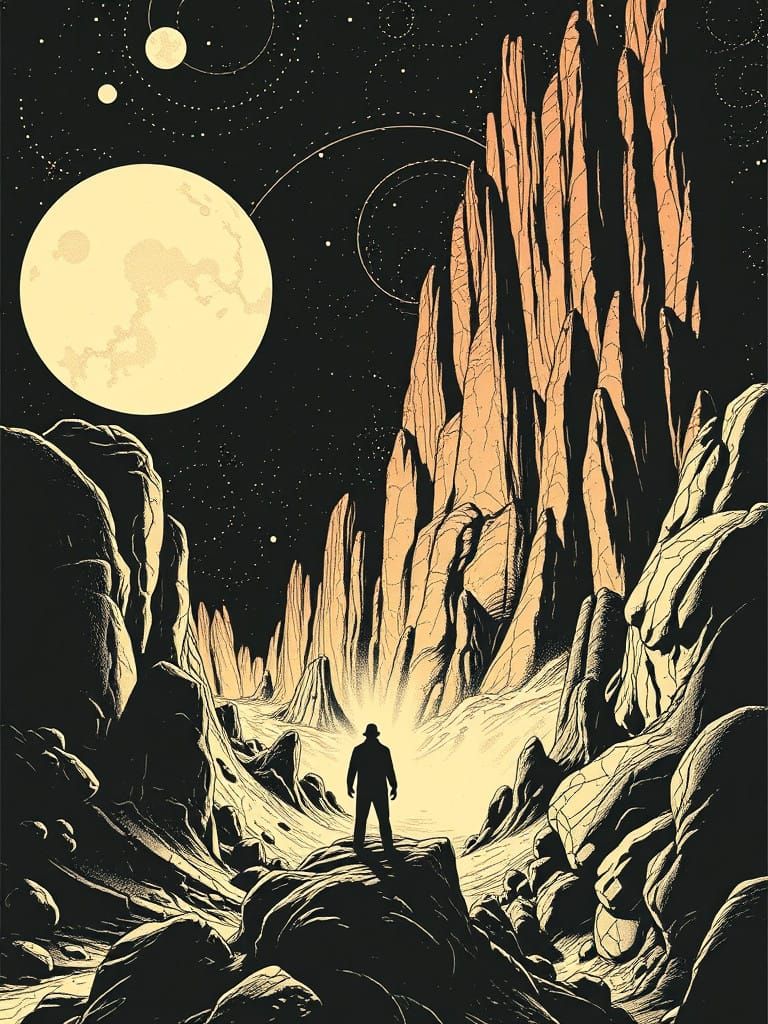 Ethereal Future World in Cosmic Cyberpunk Aesthetic