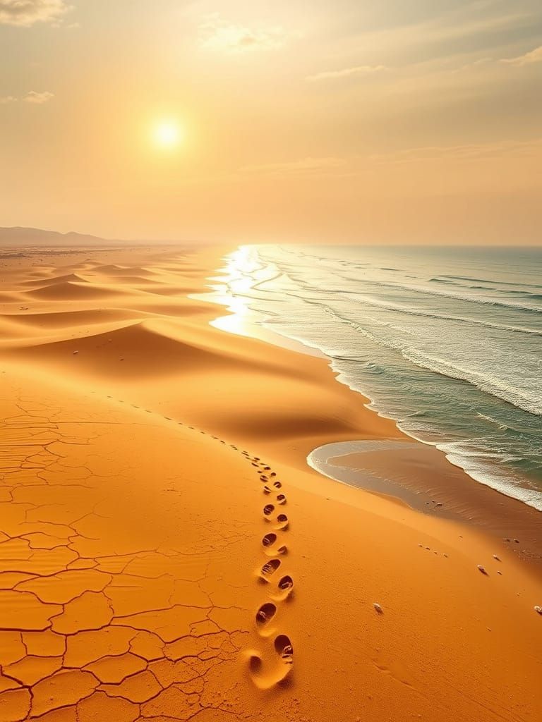 Hyper-Realistic Desert Oasis in Vibrant Color Palette