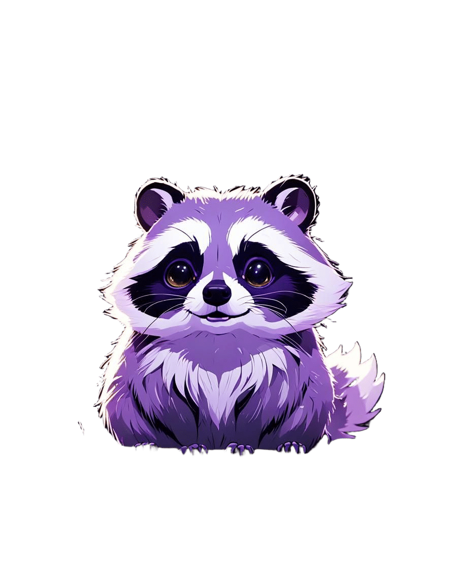 Crying Lilac Raccoon in Digital Matte Painting