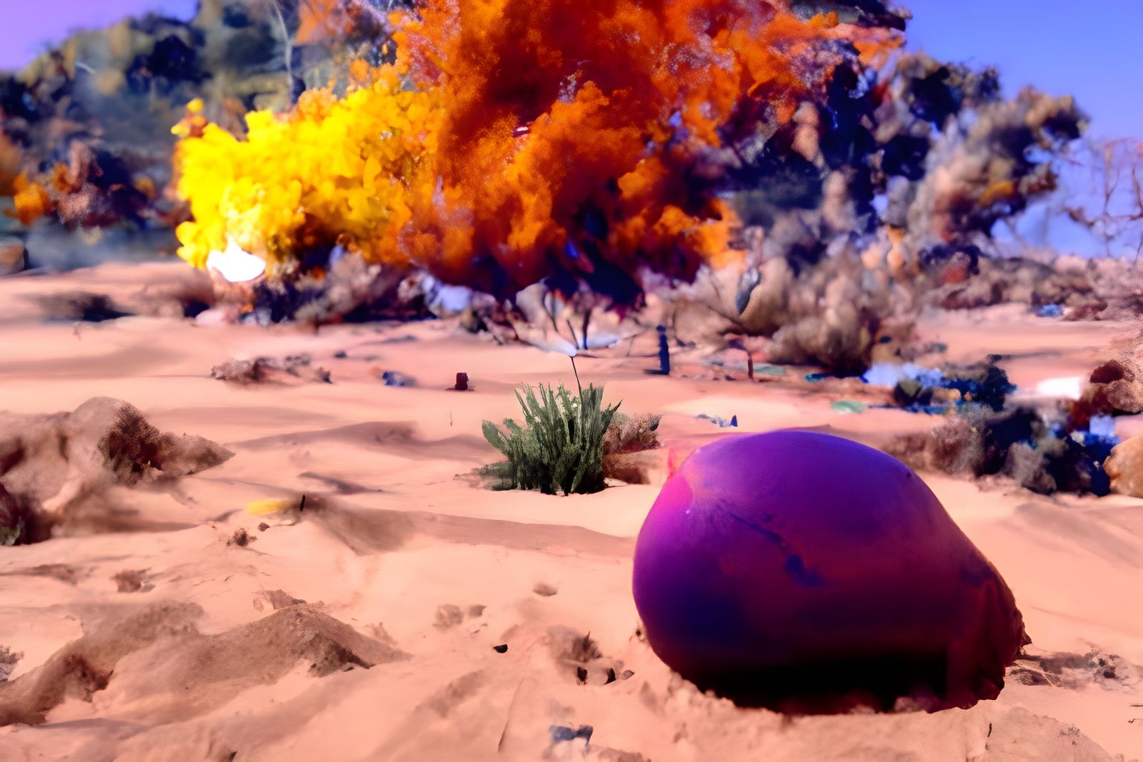 Exploding Grenade Melts Desert into Glass