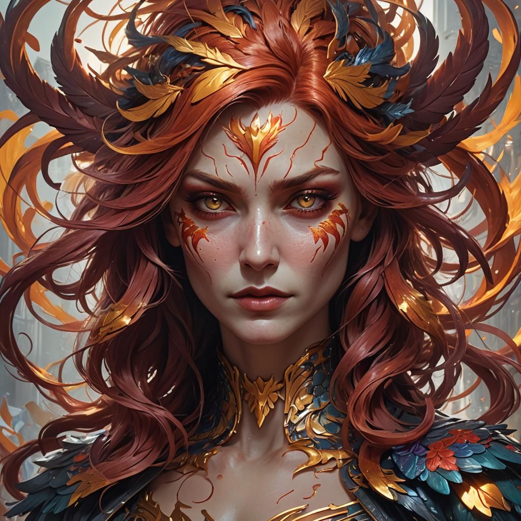 Venomous Phoenix Portrait in Dynamic Lighting