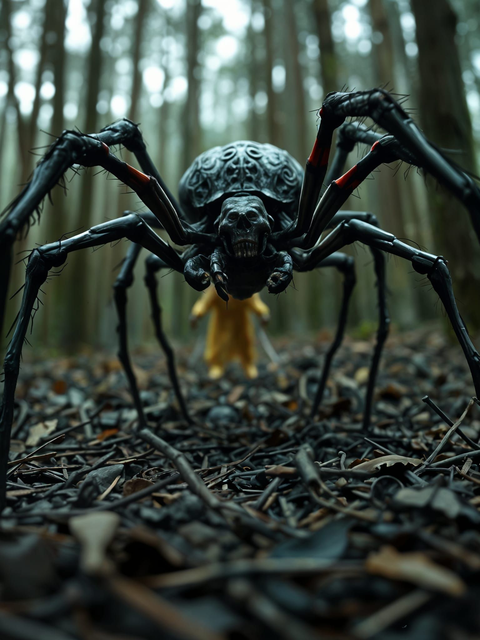 Crippled Spider Monster Crawls Through Dying Dystopian Fores...