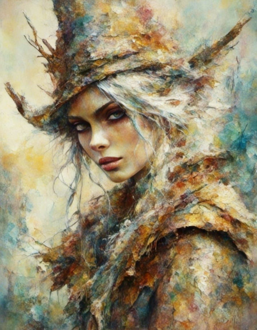 Elf Couple in Oil Painting Style