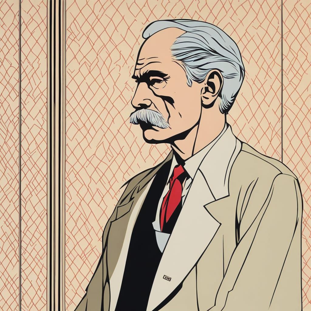 Elegant Side Profile in Art Deco Style