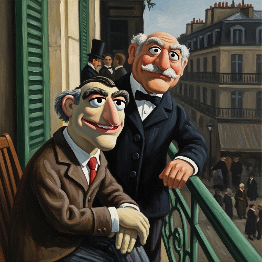 Edouard Manet's Le Balcon with smiling, snarky old men Statl...