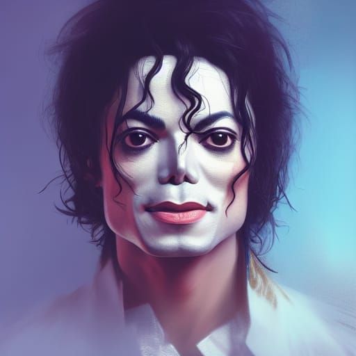Michael Jackson Sad Portrait in Artstation Style