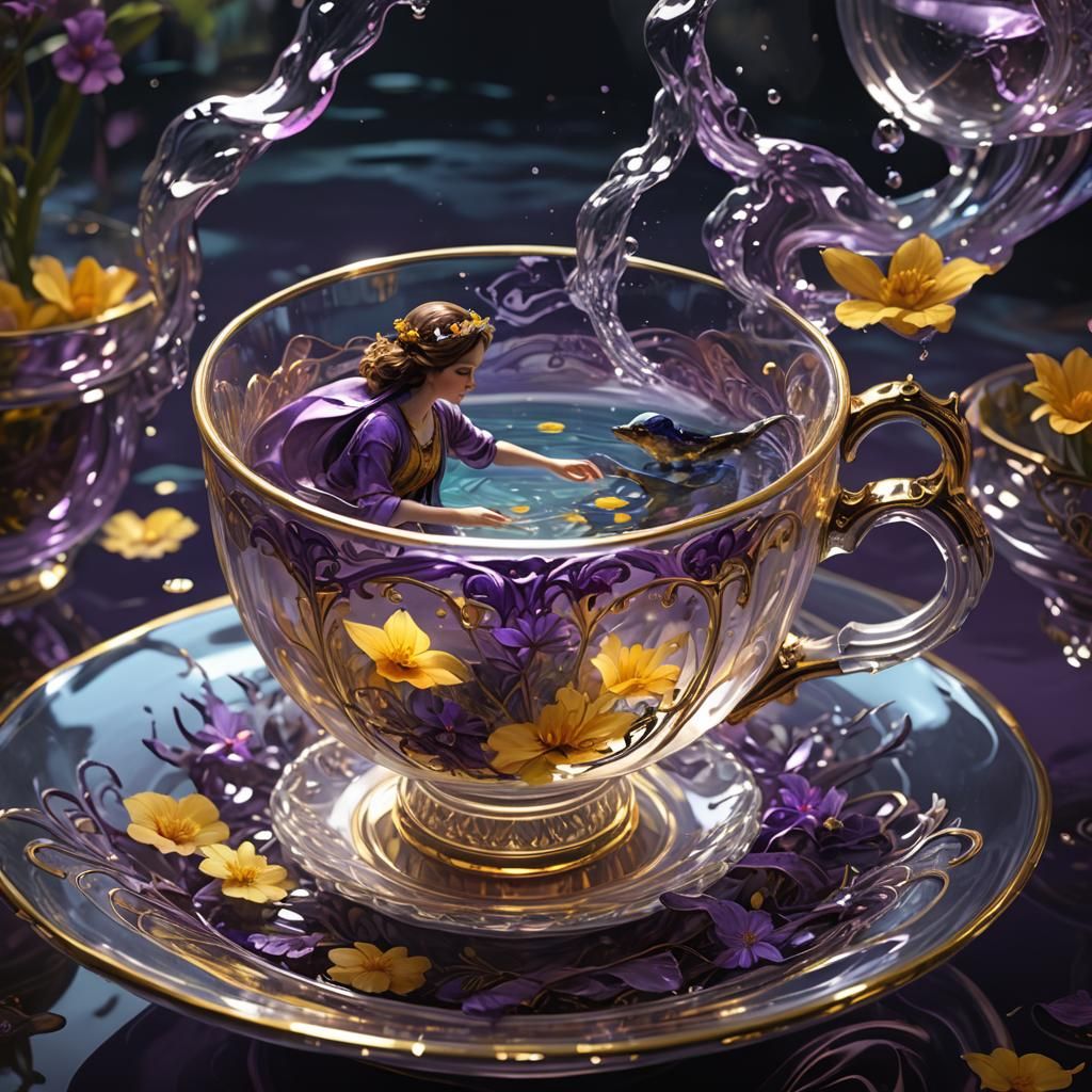 Teacup Swimmer: Dark Fantasy Concept Art