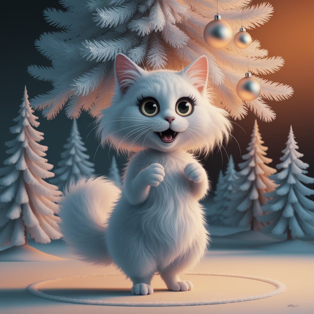 Whimsical Cat Character in Dr. Seuss Style