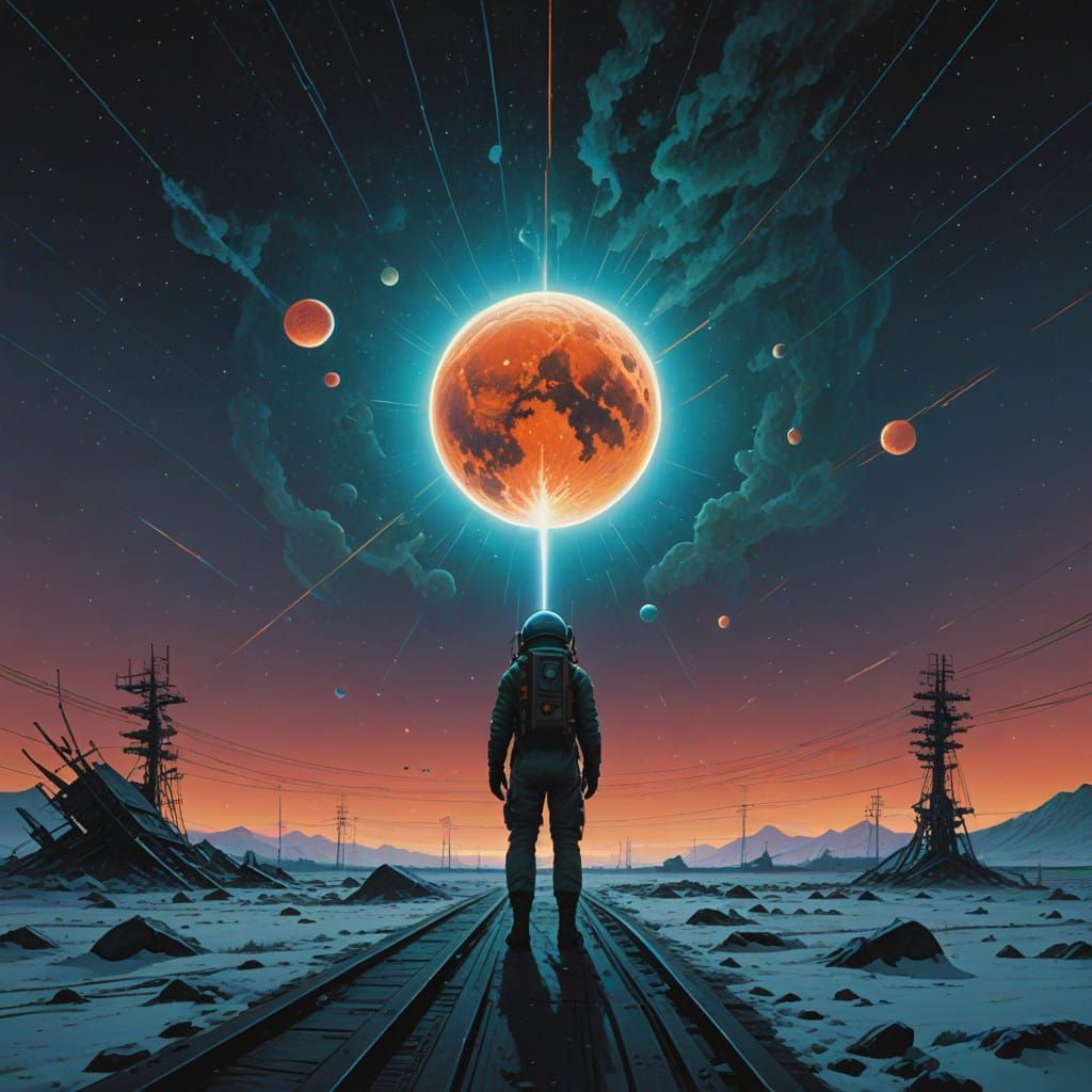 Celestial Pendulum Sways Through the Cosmos in Vibrant, Drea...