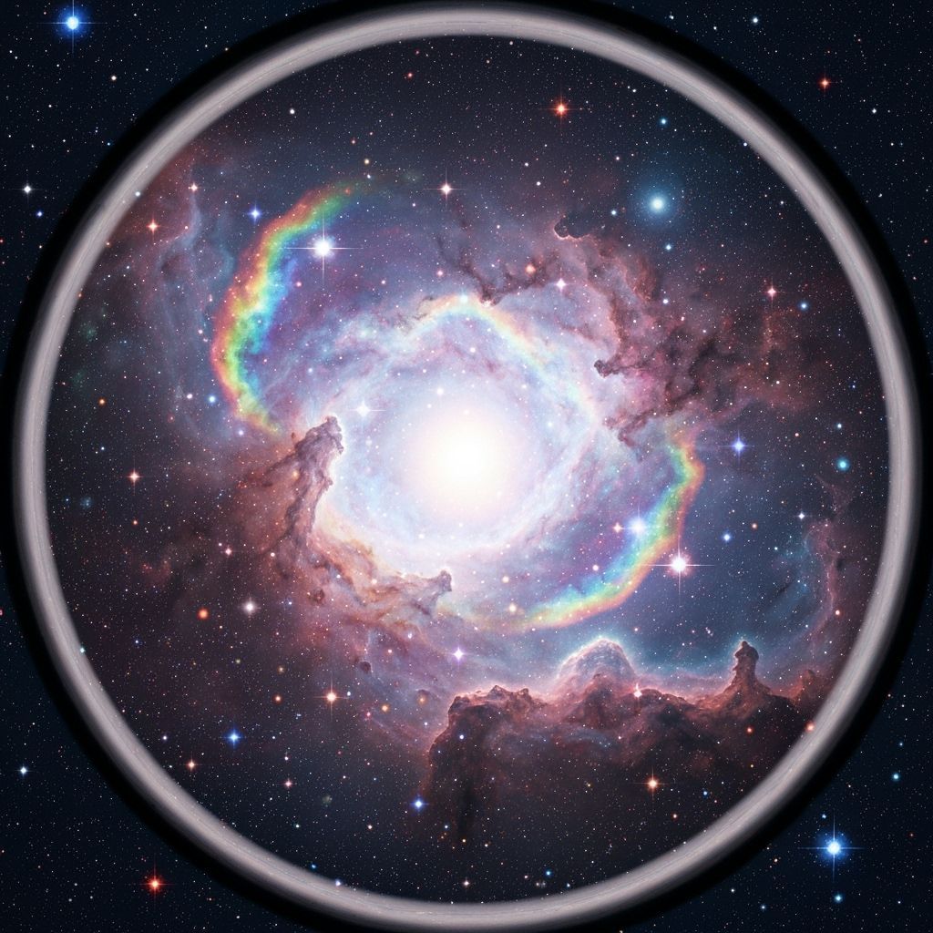 Cosmic Nebula with Swirling Gas and Stars