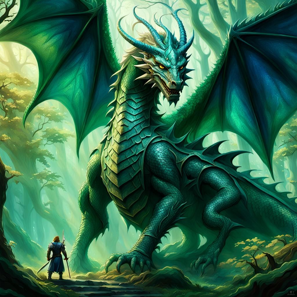 Siegfried's Epic Dragon Fight: Fantasy Concept Art