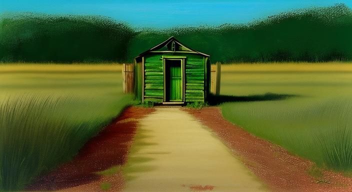 Abstract Path to Outhouse at Night