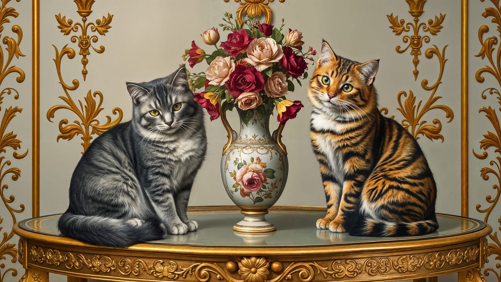 Cats Adorned Italian Renaissance Table Setting