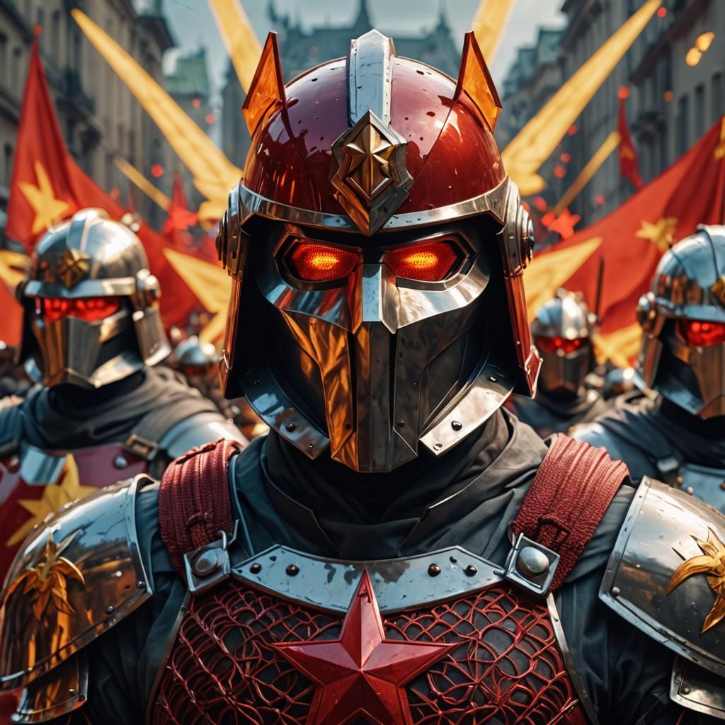 Communism Knight Double Exposure in 3D HDR