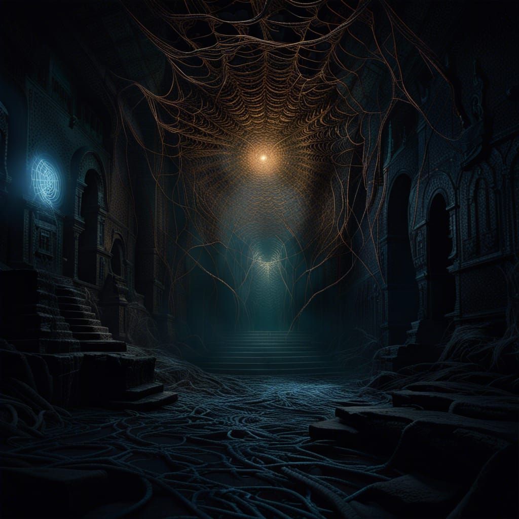 Eerie Webs in a Dark Hollow