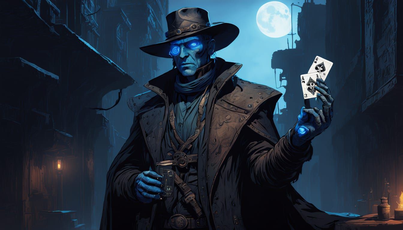 Android Hunter in Medieval Slum