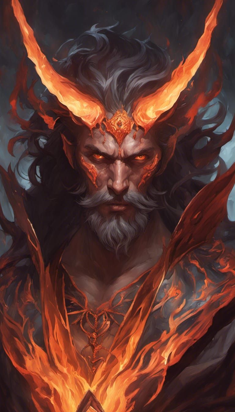 King Asmodeus: Demonic Divinity Portrait in Volumetric Light...