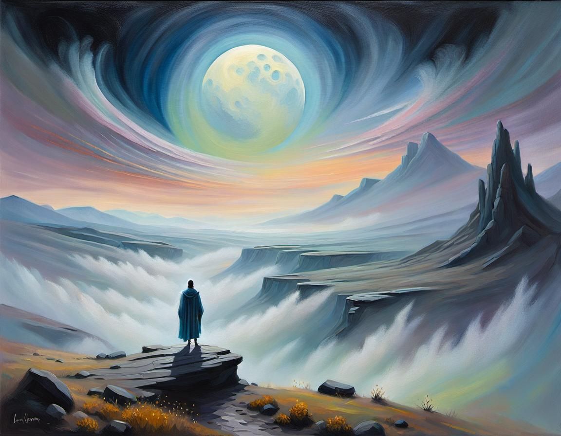 Aethercore Landscape: Moon Valley in Plein-Air Style