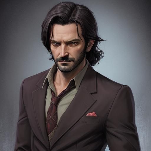 Dark and Imposing Bigby Wolf Illustration
